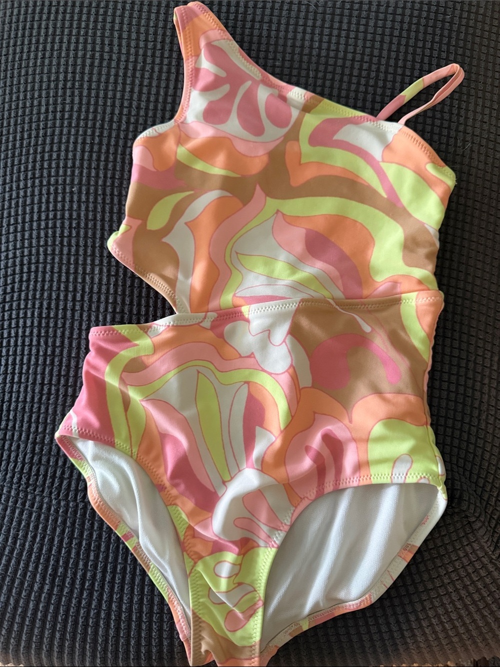 GAP Girls One-Piece Swimsuit in Pink, Peach & Lime Swirl